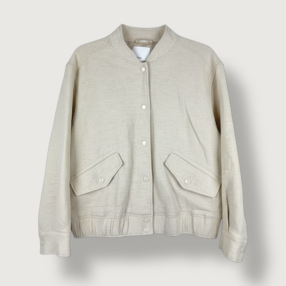 H&M | Linen-blend Bomber Jacket | S | Minimalist | Streetwear | Neutral | Basic